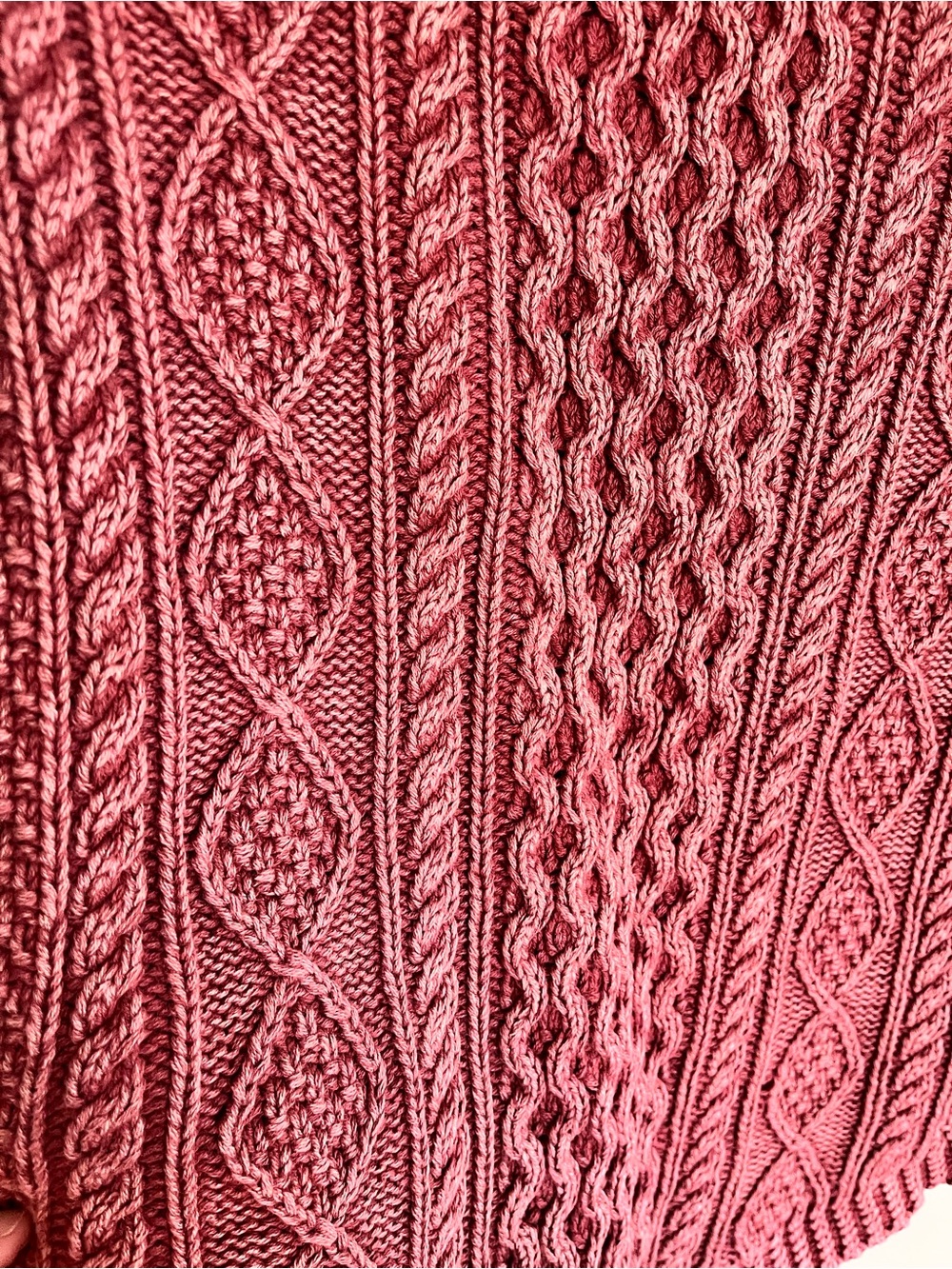 L.L. Bean Cable Knit Crewneck Sweater in Dusty Rose - Picture 2 of 5